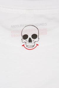 Image 4 of Smoking Skull Unisex White Heavyweight Long Sleeve T-Shirt (Organic)