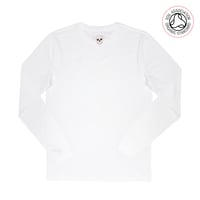 Image 2 of Smoking Skull Unisex White Heavyweight Long Sleeve T-Shirt (Organic)
