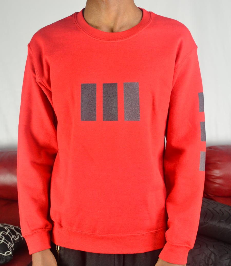 Image of Red Sweatshirt ( black, grey )