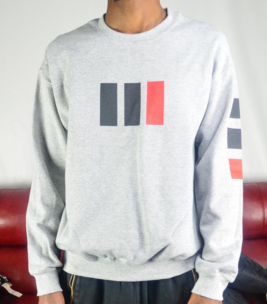 Image of sports grey Sweatshirt ( black, red )