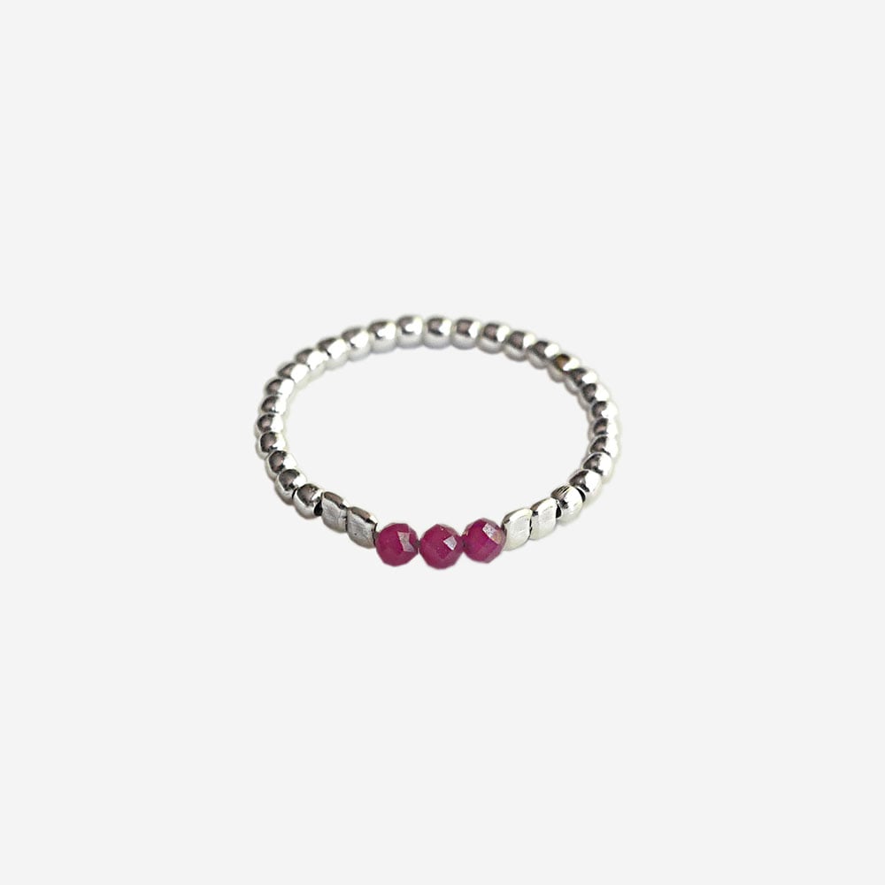 Image of Bague Pierre agate rouge "Rubis"