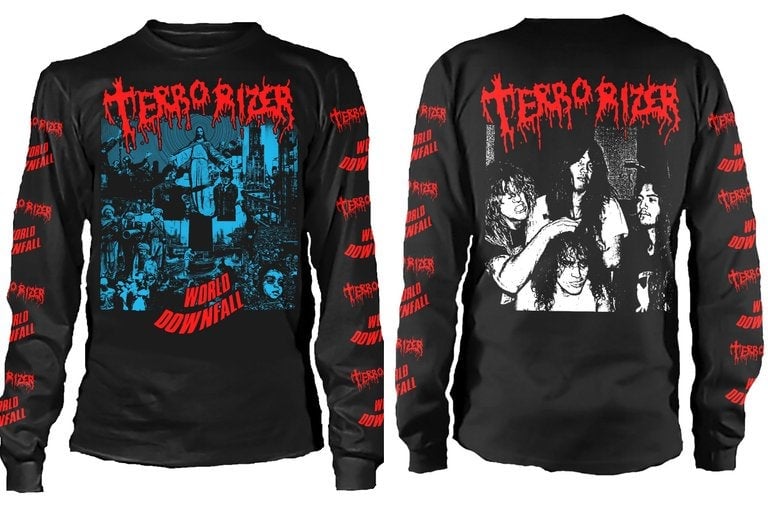 Image of TERRORIZER - World Downfall ( red and blue color art ) SS & LS