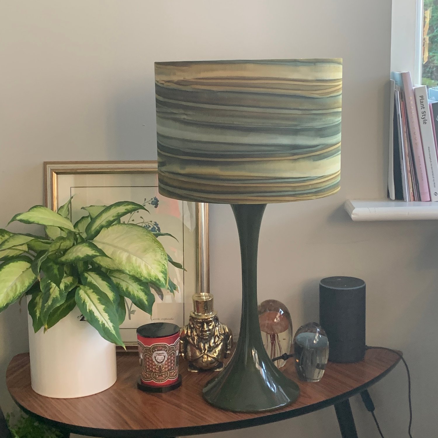 Image of Patina Handpaints Stripes Desert Green Shade 30cm