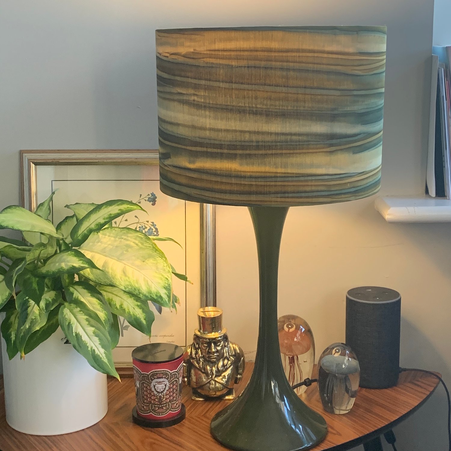 Image of Patina Handpaints Stripes Desert Green Shade 30cm
