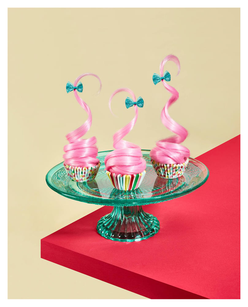 Image of Pink Hair-Strawberry Cupcakes