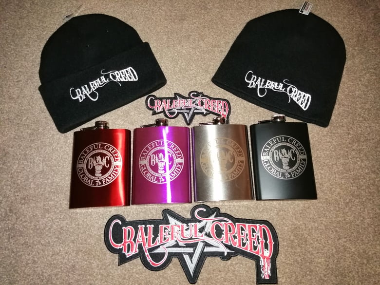 Image of BC Beanies / Patches / Hip Flasks / Car Window Stickers