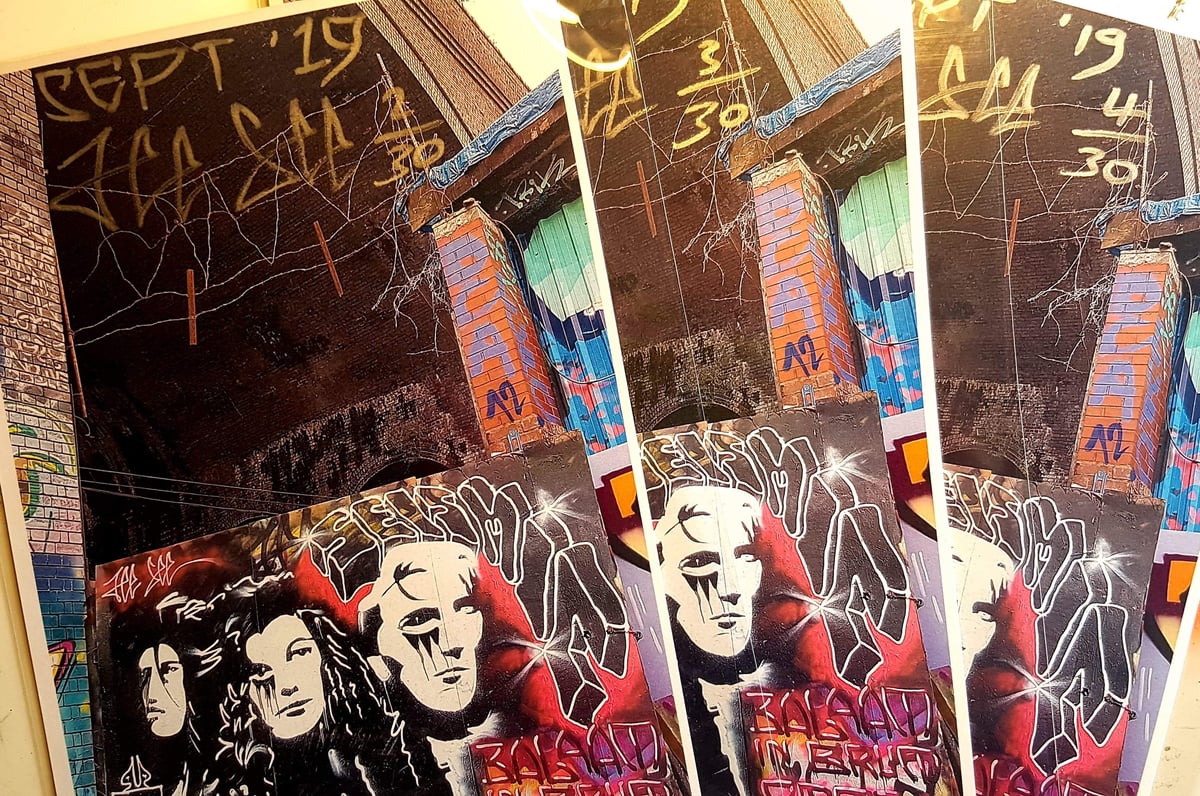 Image of A4 size limited edition high resolution graffiti  print, signed and numbered by artist Jee See 