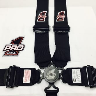 Image of Pro Elite Cam Lock Safety Harness Seat Belts - 5pt Black