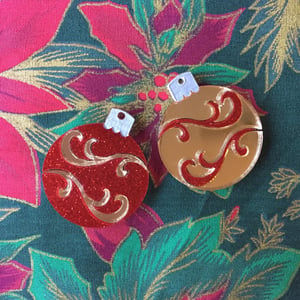 Image of Dazzling Duo Dangle Earrings/Brooch Set