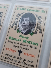 Image 3 of Handmade 1981 Hunger Strike memorial cards.