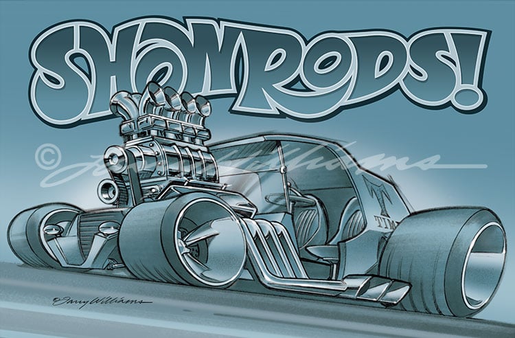 Image of "Show Rods" Print: 18 x 12"