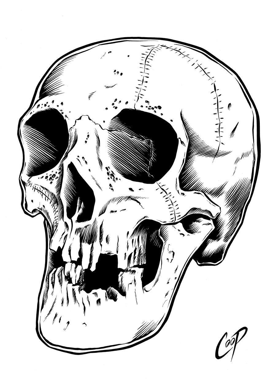 Image of HAUNTED SKULL original art