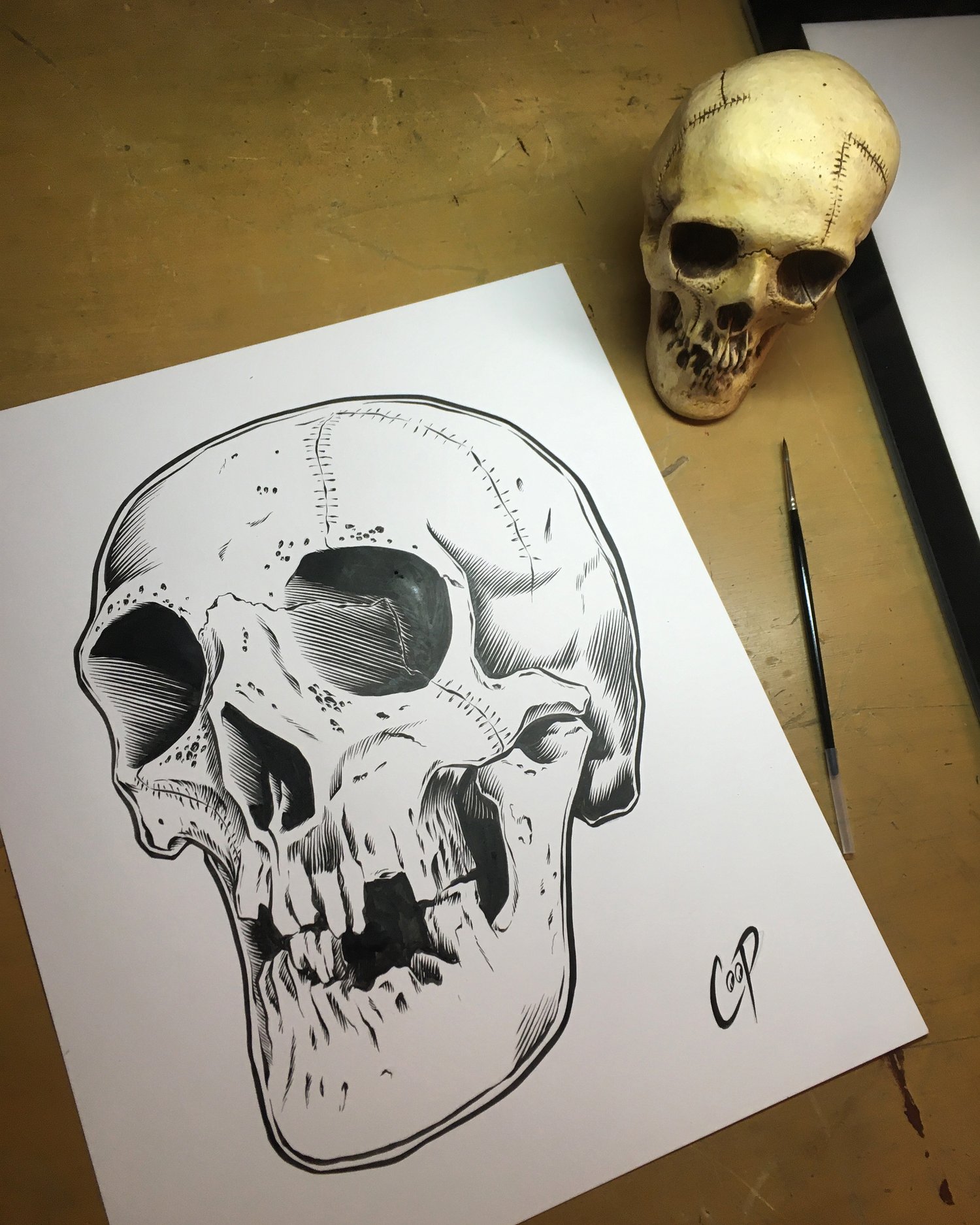 Image of HAUNTED SKULL original art