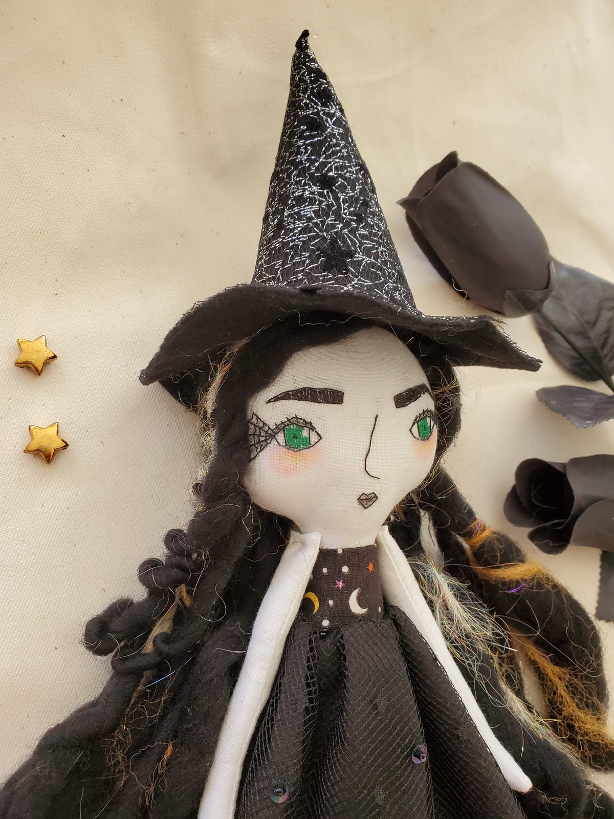 Image of Goth Mommy witch handmade doll