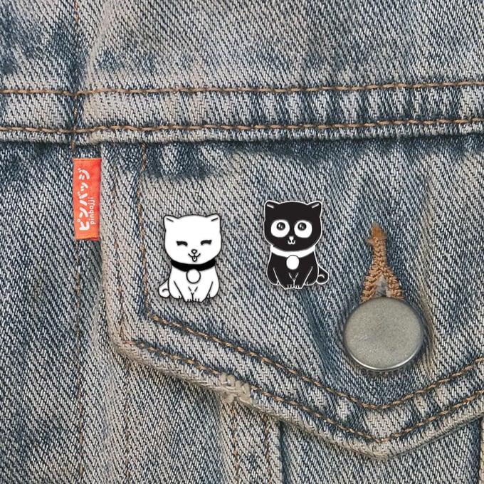 Image of Set of 2 Kawaii Cat Pins