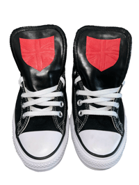 RED LEATHER SHIELD CLASSIC CHUCKS