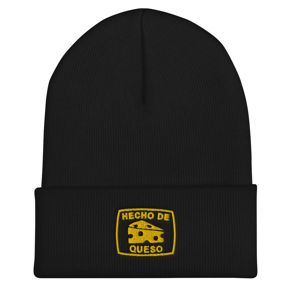 Image of HECHO DE QUESO CUFFED BEANIE (Black)