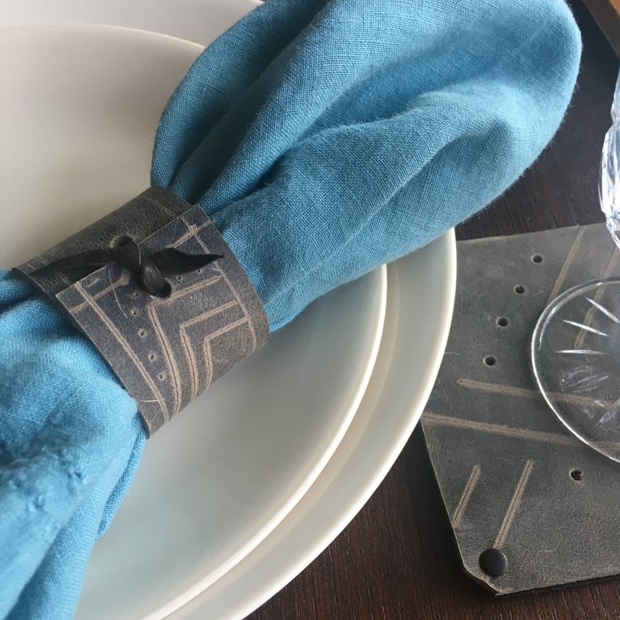 Image of Hand-Patterned Napkin Rings (set of 4)