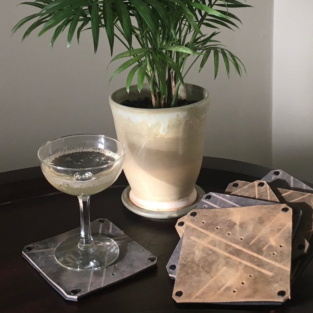 Image of Hand-Patterned Coasters (Set of 4)