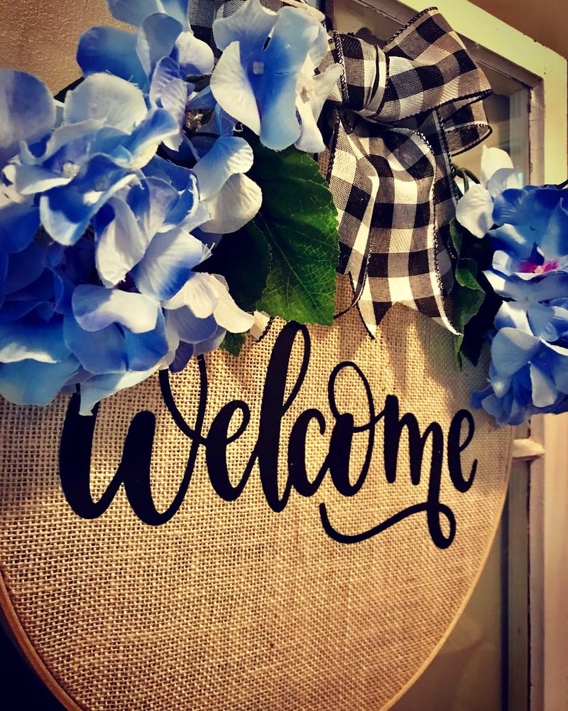 Image of Welcome Burlap Door Hanger