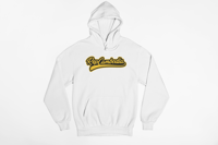 Image 2 of Gold/Black Baseball Script Hoodie 