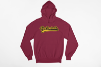 Image 3 of Gold/Black Baseball Script Hoodie 