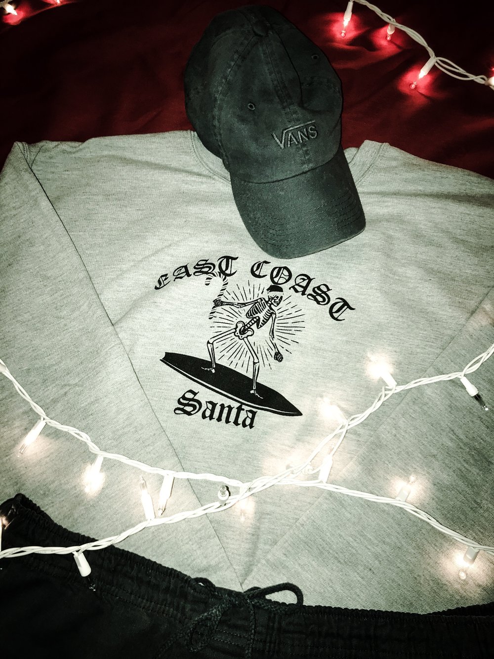 Image of East Coast Santa Grey crew neck sweater 