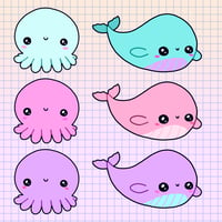 Image 1 of Kawaii Sea Creatures Stickers