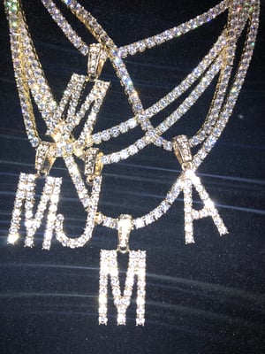 Image of Bling Initial on Thin Bling Chain