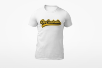 Image 4 of Gold/Black Baseball Script Tee 