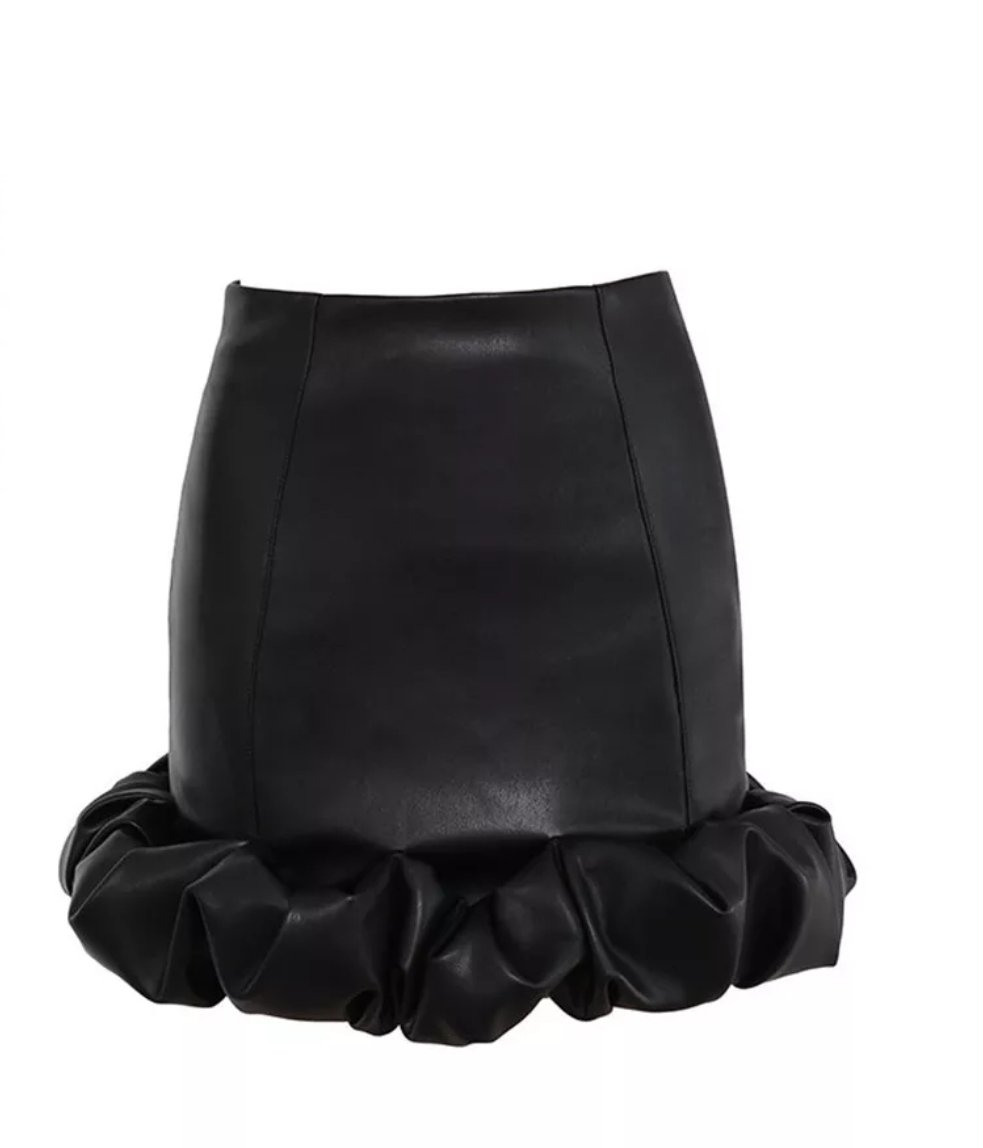 Faux leather skirt outlet ruffle