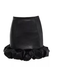 Faux Leather Frilled Skirt