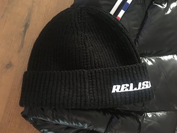 Image of New Relish logo ribbed beanie One size