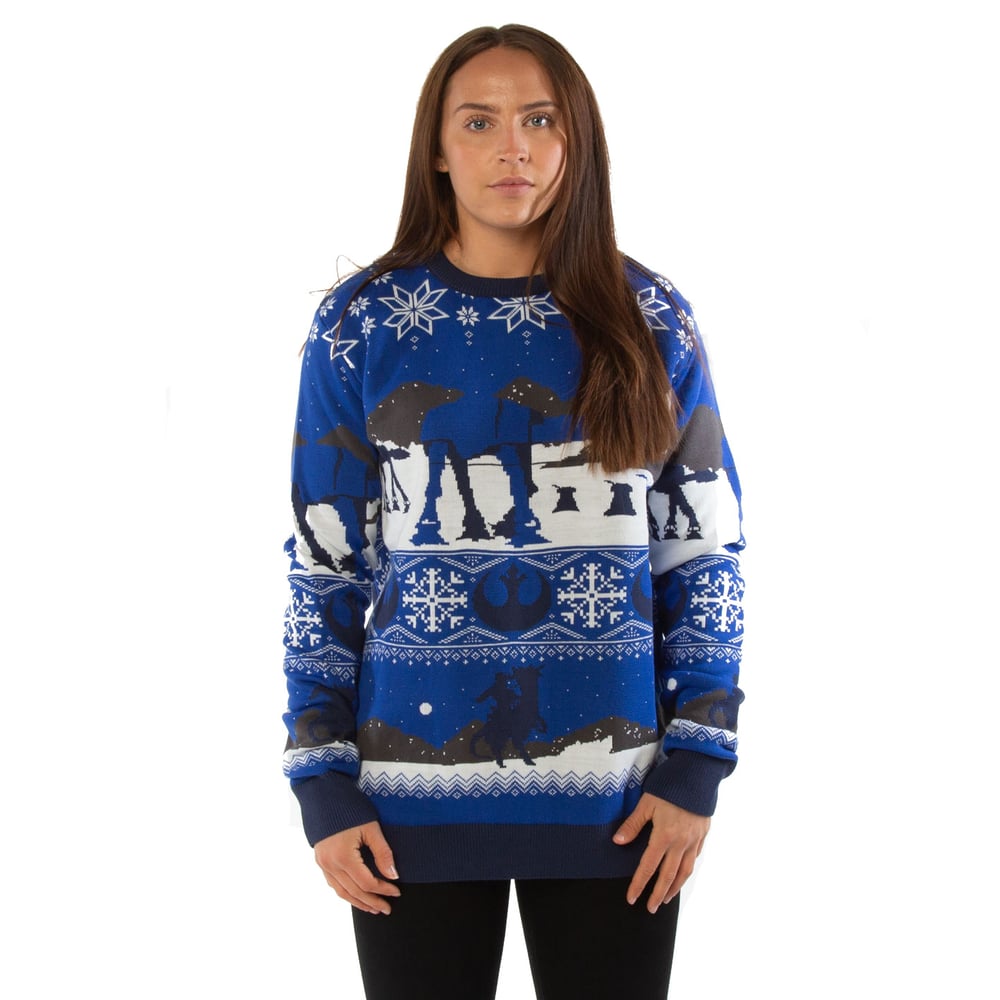 Image of Star Wars Happy Hothi-days Blue Knitted Christmas Jumper