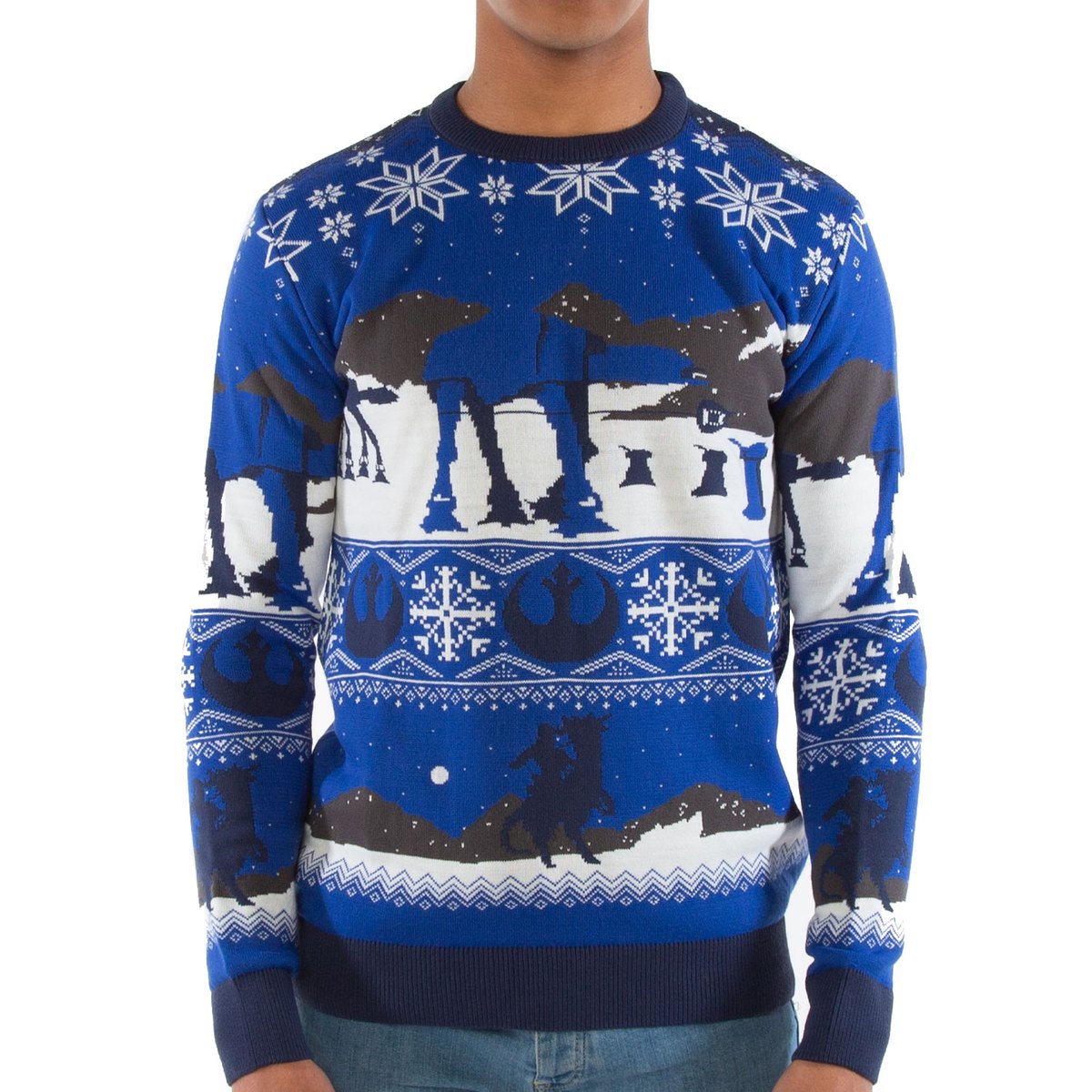 Star Wars Happy Hothi-days Blue Knitted Christmas Jumper / THE XMAS ...