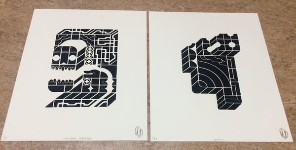 Image of Chewing Machine/Septic Letterpress Print Set
