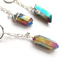 Rainbow Crystal Keyring - Aura Quartz