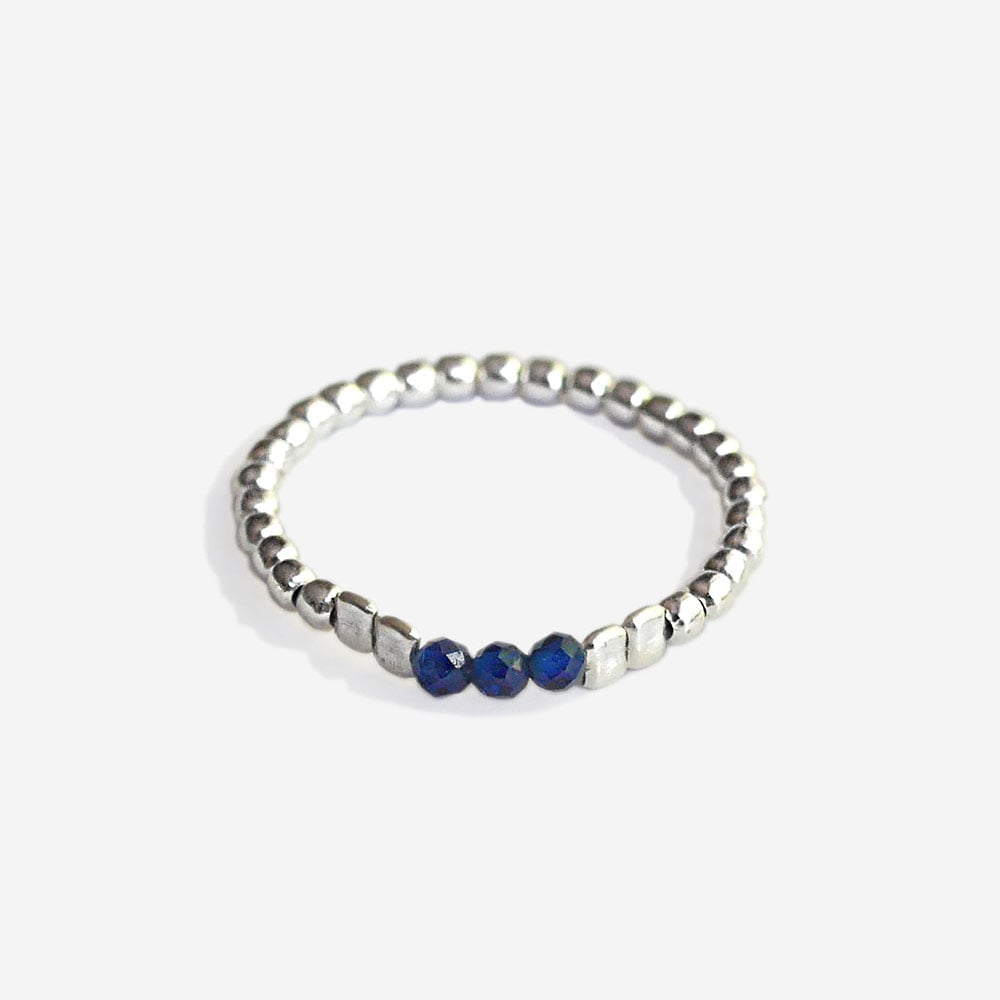Image of Bague pierre bleu "Saphir"