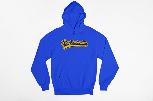 Image of Gold/Black Baseball Script Hoodie 