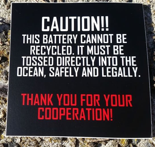 For use on Batteries Sticker Safe and Legal Thrills