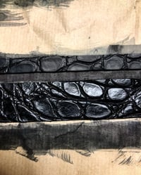 Image 5 of Crocodile Belt - Black hand painted crocodile flank