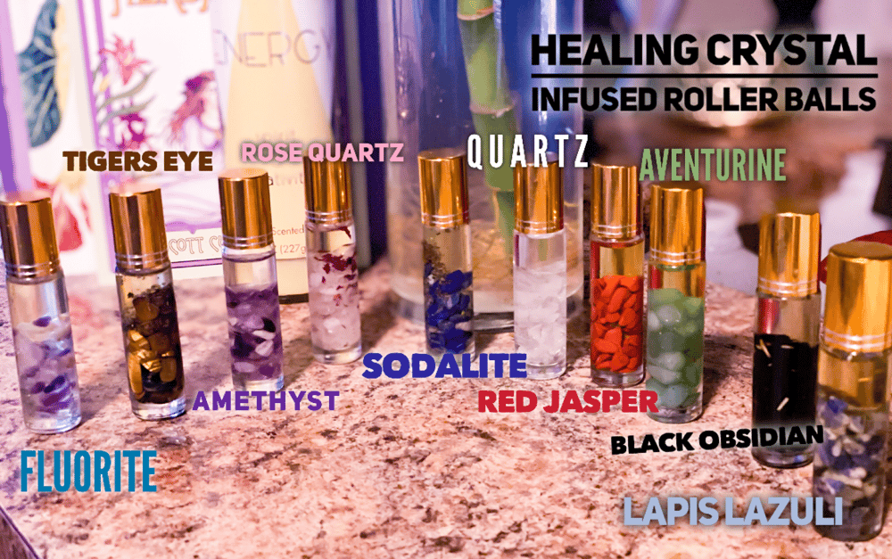 Image of Emotional spirituality roller balls w/ crystals inside   
