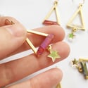 Pyramid Jewel Earrings - Golden