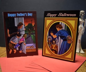Image of Skeleton & Ivy Set of Four Dark Humor Seasonal Greeting Cards