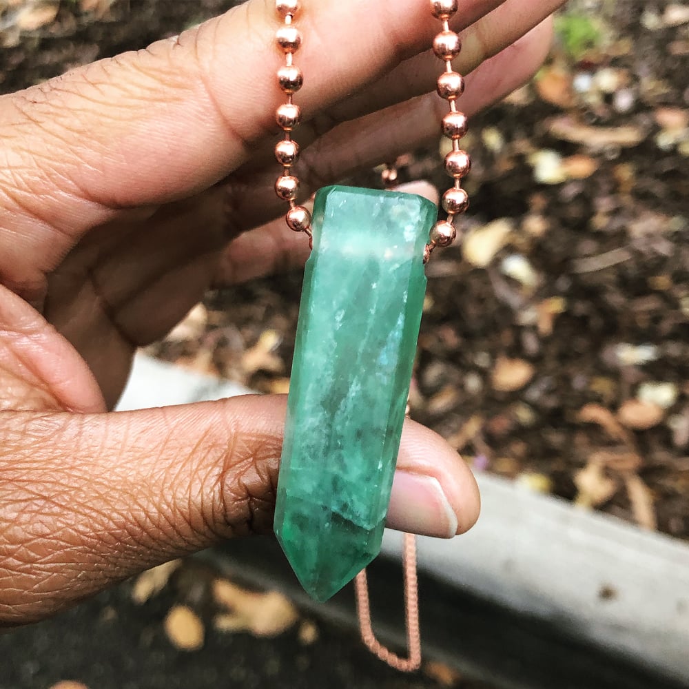 Image of Plain Jane Green Fluorite Point Necklace