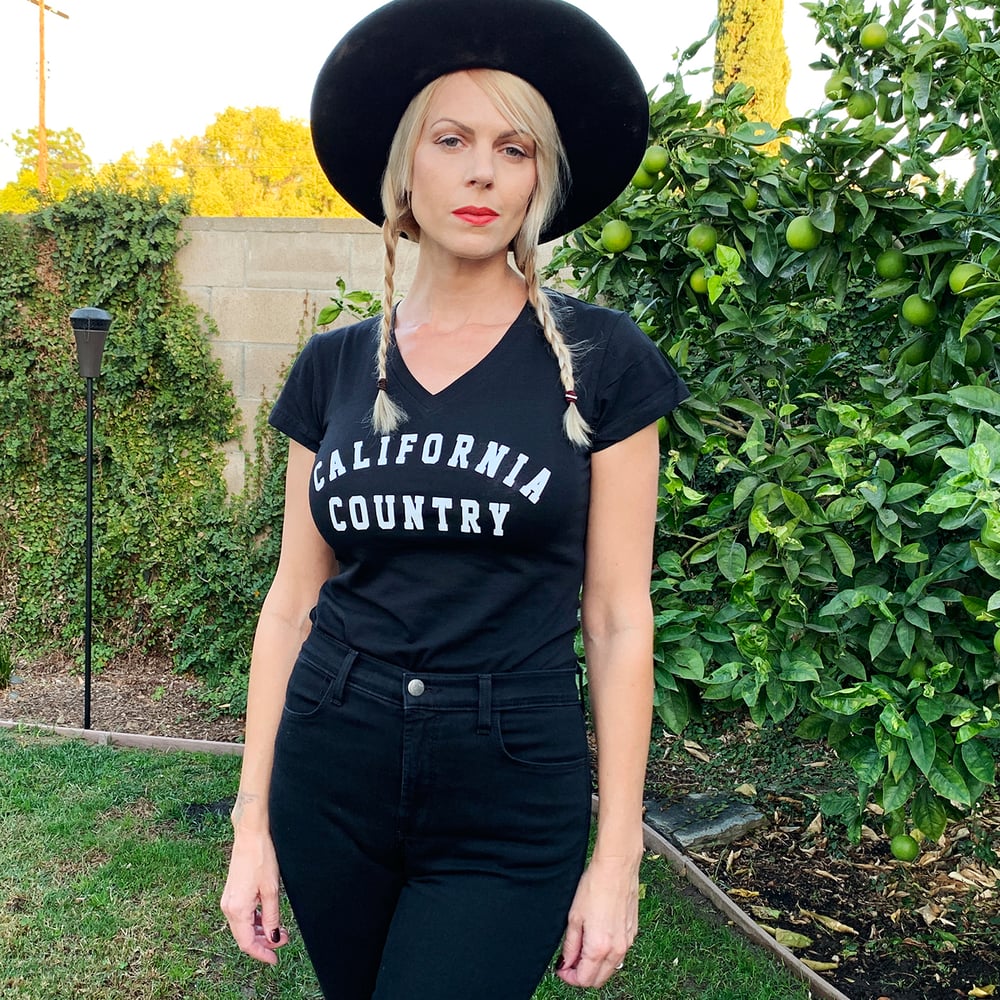 Image of California Country Womens Tee - Black V Neck