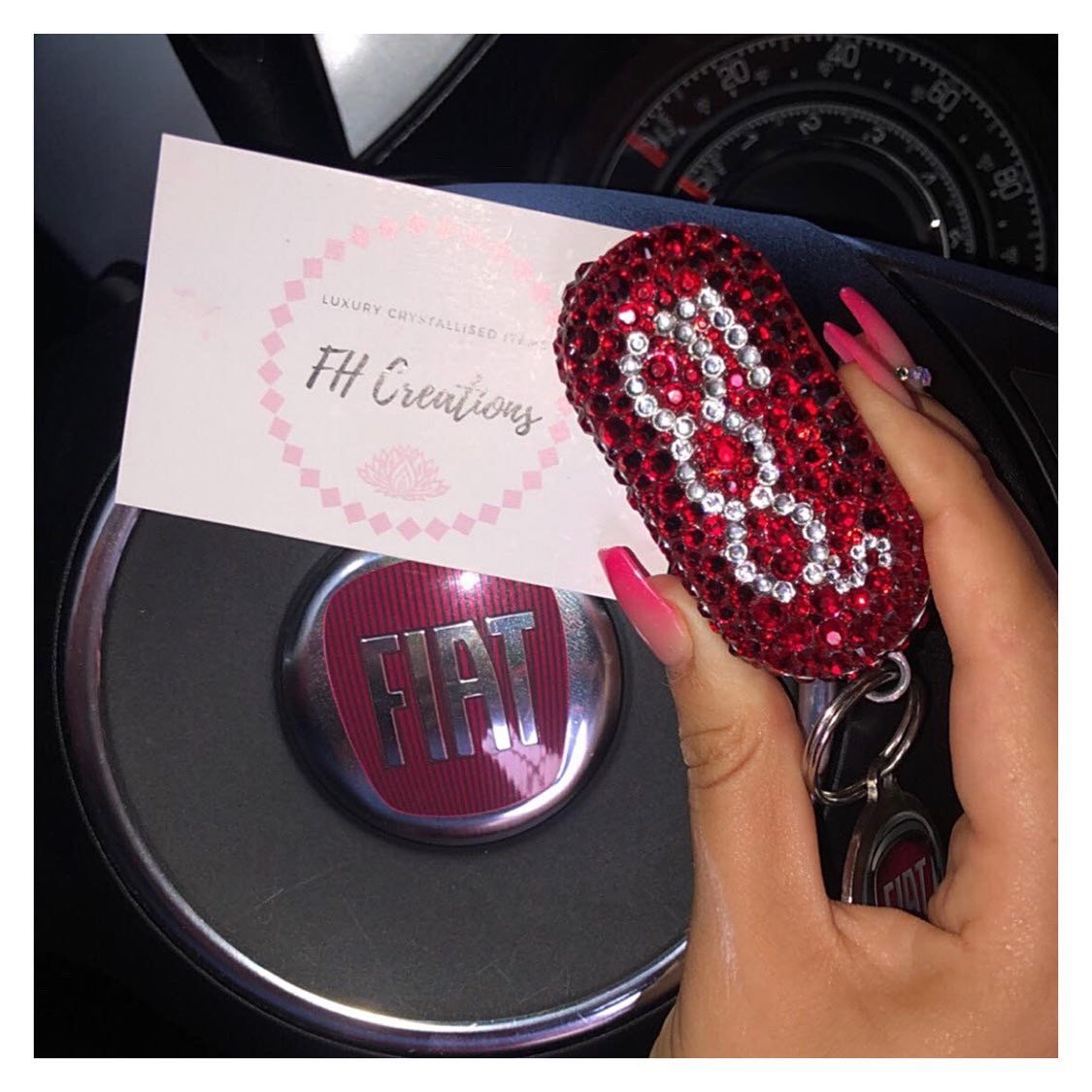 fiat 500 key cover diamond