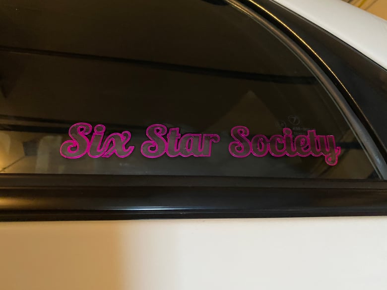 Image of 2 color six star society decal 