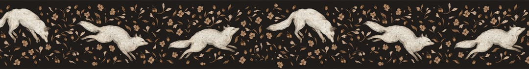 Image of Arctic Fox with Golden Flowers Washi Tape