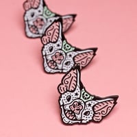 Image 2 of Mystical vampire bat, enamel pin - bat pin - creepy cute - spooky pin - lapel pin badge